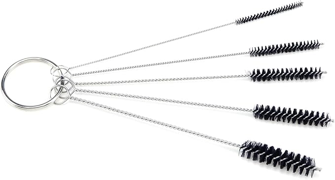 Antrader 15Pcs 4 Inch Nylon Tube Brushes Set Straw Straw Brush Kit Carb Carburetor Cleaner Small Wire Brush Cleaning Brushes Clean Tools Black