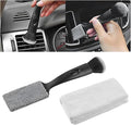 Car Double Head Brush, Multifunctional Soft Vehicle Interior Detailing Tool with Towels, Portable Auto Dashboard Double Ended Dust Sweeping Brushes, Universal for Sedan Truck SUV