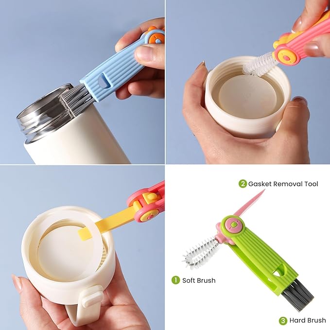 4-in-1 Baby Bottle Brush Set, Bottle Brush Cleaner, Bottle Cleaner Brush Set, Including Nylon Bottle Brush, Bottle Cap Brush, Straw Brush, Nipple Brush, BPA-Free (Green)