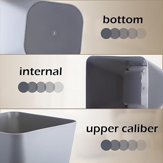 Amyhill 10 Pcs Small Trash Can 2 Gallon Plastic Garbage Can Small Waste Basket for Bathroom Office Living Room Kitchen Bedroom Home Under Desk (Grey)