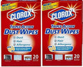 Clorox Triple Action Dust Wipes - 20 Count, Pack of 2