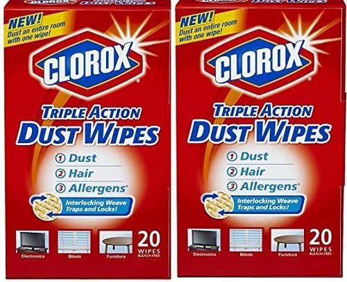 Clorox Triple Action Dust Wipes - 20 Count, Pack of 2