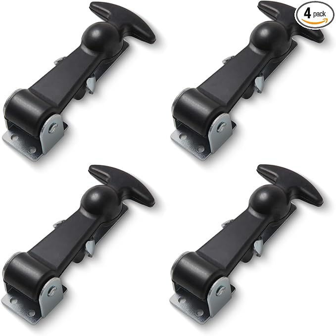 Premium Rubber Hasp with Plunger for RV Battery Box Strap, Tool Box Latch,Tool Room Latch,The Utility Room Latch,Pet House Latch - Secure and Durable(4pk)…