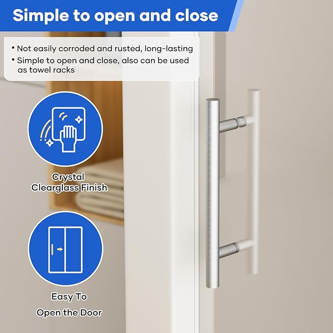 Zenith Shower Door,60 in W x 74 in H Frameless Shower Door with Handle and Seal Strip for Waterproof, 8mm Thickness Glass with Anti Explosion Film and SGCC Certificate,Brushed Nickel