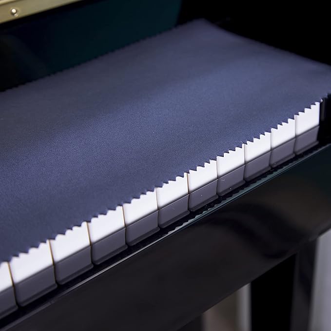 Mooson Piano Keyboard Anti-Dust Cover High Technology Fabric Key Cover Cloth Fit For Upright Piano, Electric Piano & Grand piano (Dark blue)