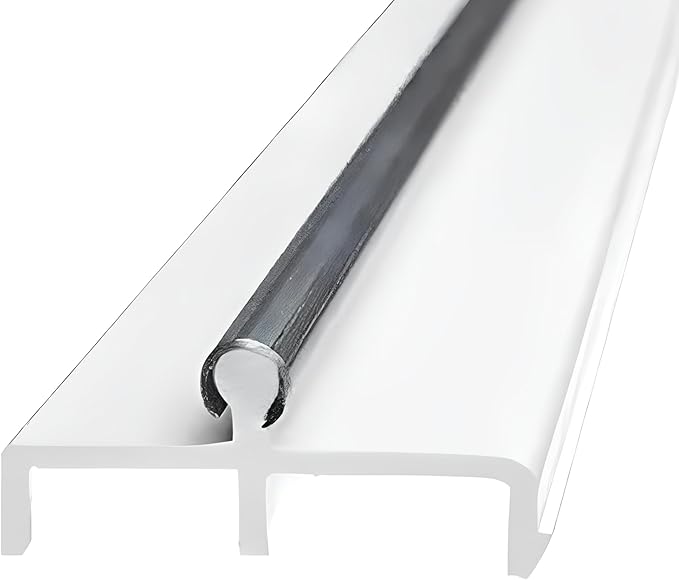 KC Hardware Sliding Door Double Track Replacement 60 Inch White Vinyl Patio Door Track - Pack of 1