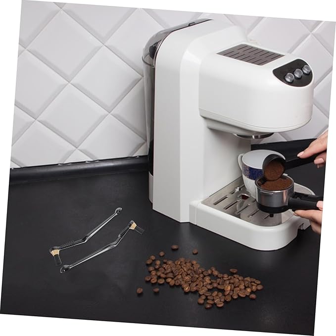 NUOBESTY 2 Pcs Coffee Machine Cleaning Brush Set Long Handle Espresso Maker Grinder Cleaning Tool Nylon Bristles for Effective Coffee Powder Removal Random Color