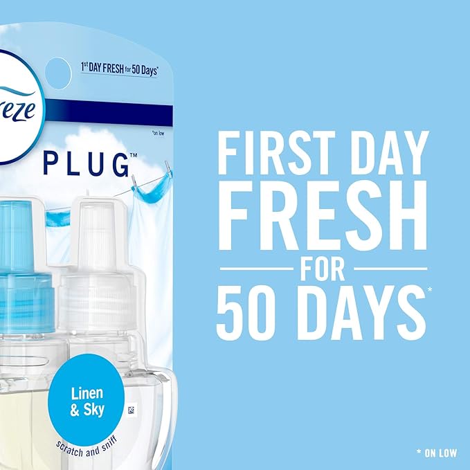 Febreze Plug In Air Freshener, Odor-Fighting Scented Oil Refill, Apple Mango Sunshine Scent, 2 Refill