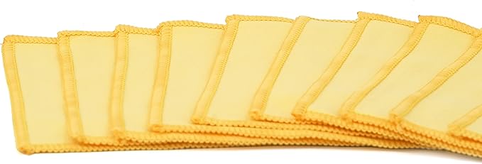 Kiddison Pack of 10 Montessori Polishing Cloths (Yellow)
