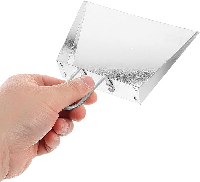 Mini Stainless Steel Handheld Dustpan, Heavy Duty Small Flat Cleaning Dust Pan for Kitchen, Desk, Office, Indoor and Outdoor Use