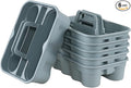 6-Pack Plastic Cleaning Caddy with Handle, 2 Compartments Caddy Basket, Gray