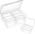 Mathtoxyz Small Bead Organizers and Storage, Clear Storage Containers Rectangle Bead Holder Plastic Cases Transparent Boxes for Nail DIY Craft Making Jewelry Battery Screw