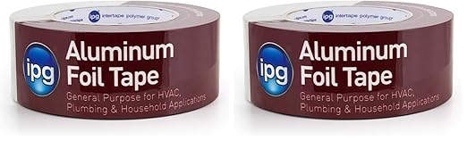 IPG Aluminum Foil Tape, 2" x 50 yd, Silver (Single Roll) (Pack of 2)