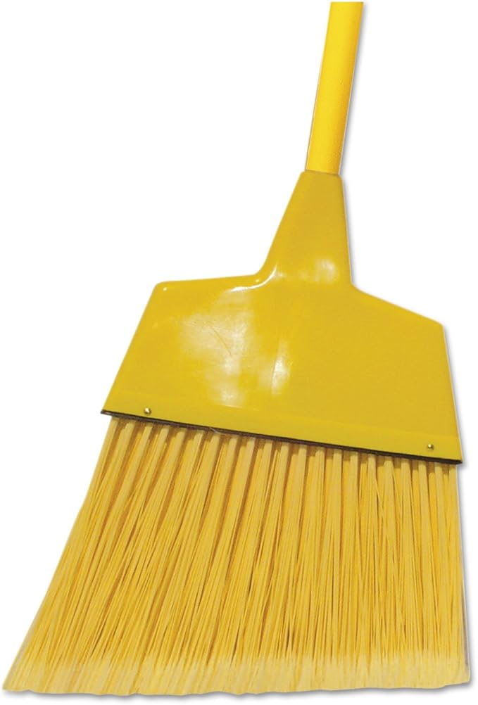 Boardwalk Corn Fiber Angled-Head Lobby Brooms, 55" Handle, Yellow, 12/carton