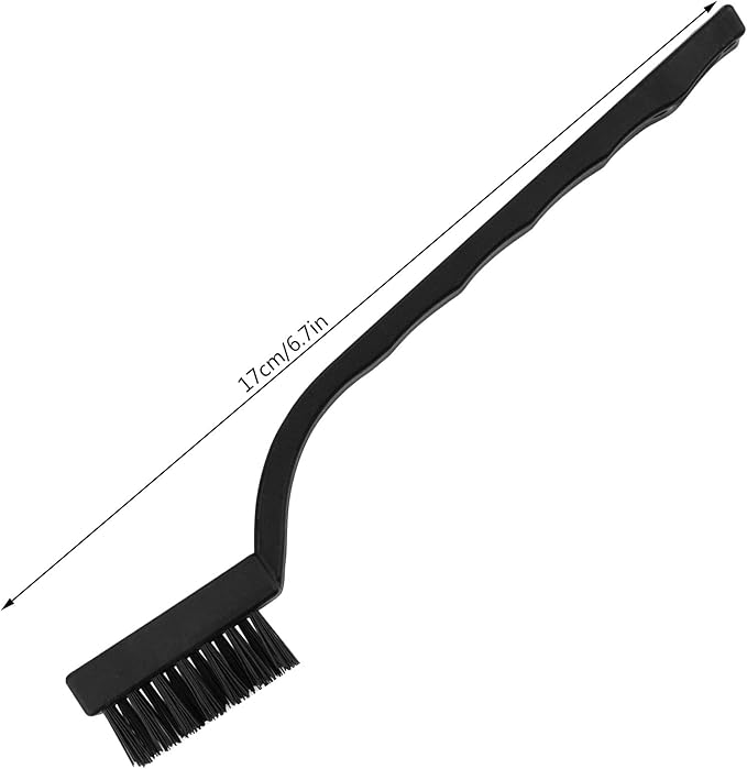 15 Pcs Mini Nylon Wire Brush Set for Cleaning Welding Slag Rust, Wire Bristle Scratch Brush Set, Curved Handle Brushes