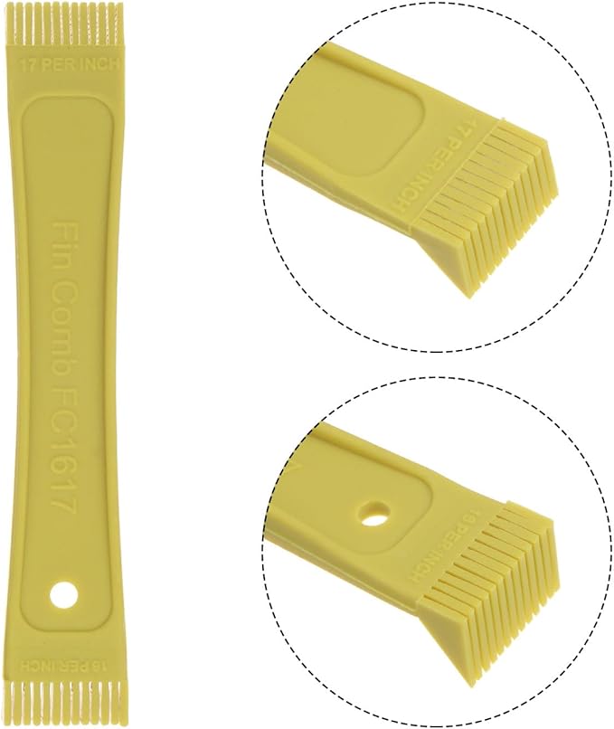 PATIKIL Air Conditioner Fin Comb, 2Pcs AC Coil Cleaner Fin Straightener Brush Condenser Coil Radiator Repair Tool for AC Unit Refrigerator Evaporator, Yellow