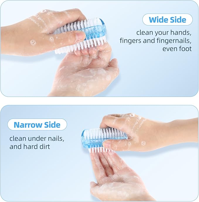 5 Pack Nail Brush for Cleaning Fingernails - Two Sided Hand Fingernail Scrub Brush Set, Soft Stiff Bristles Scrubber Nails Toes Cleaning Brush