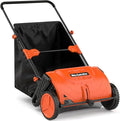 Manual Push Lawn Sweeper, 21-Inch Wide Coverage, Adjustable Height Design with 3.5 Cu. Ft. Collection Hopper for Leaves, Grass Clippings and Yard Debris