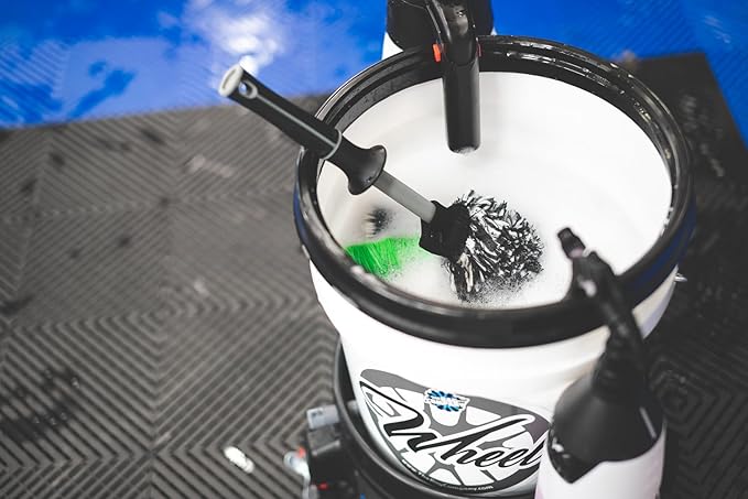 Detail Factory - Wheel Brush Kit with Interchangeable Microfiber Covers - Ultra-Soft Cleaning, Washing and Detailing Wheels, Tires, and Rims - Solar Flare