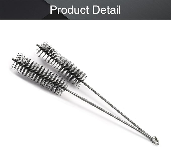 Utoolmart Steel Wire Cleaning Brush, Spiral Power Tube Brush, Steel Wire Tube Brush Cleaning Tool, Tube Bottle Brush, 1.2-inch Diameter 12-inch Length, 5pcs