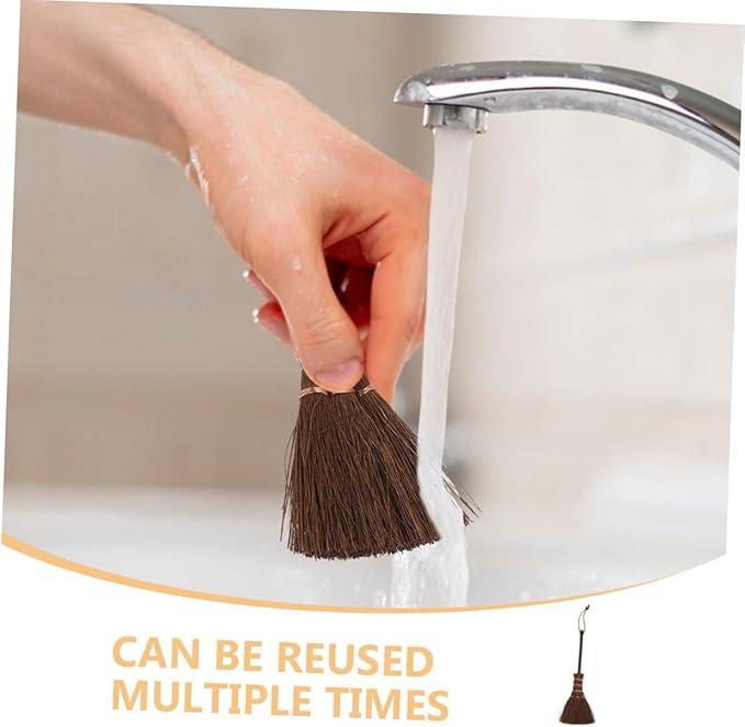 2pcs Mini Handheld Broom for Carpet Pet Hair Versatile Boys and Girls Mop and Sweeper for Dusting Portable Desk Brush with Soft Handle