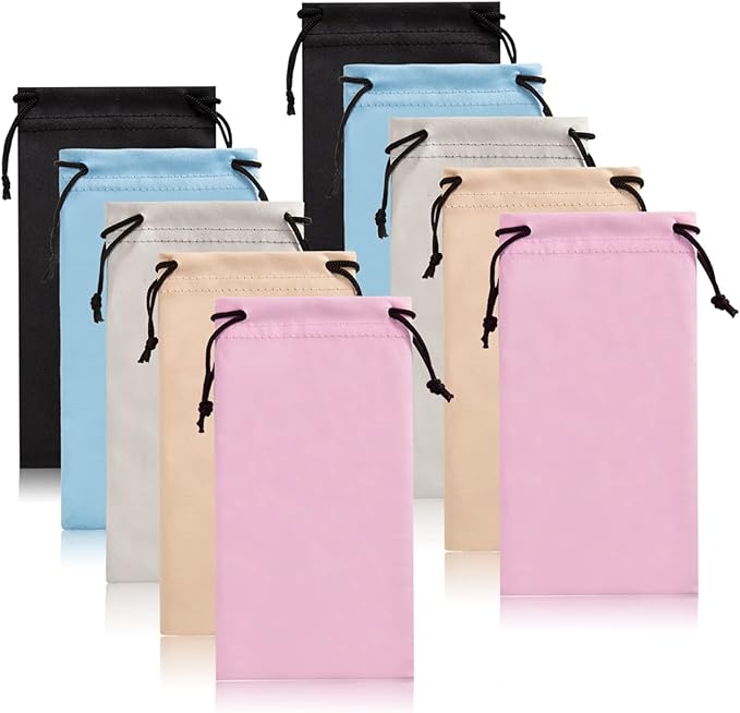 TRIUMPH VISION Soft Eyeglass Pouch 3 Pack - Pouch for glasses Microfiber Screen Cleaning Bag