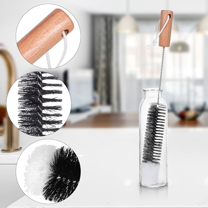 Amosfun 3 Inch Chimney Cleaning Brush with 14.5 Inch Wire Handle for Pellet Stove and Wood Stove Pipe Cleaner Fireplace Soot Removal and Debris Cleaning Tool