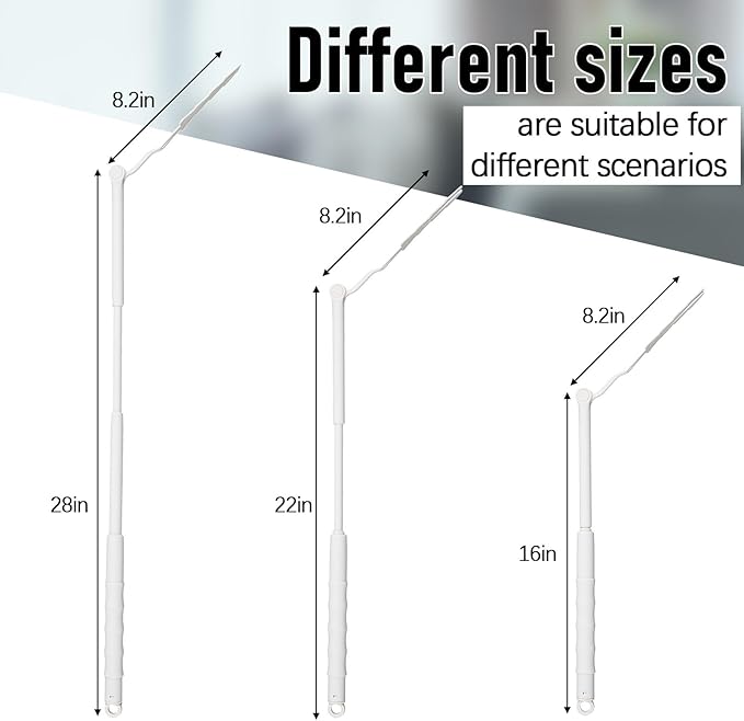 4 Pcs 3 ft Replacement Handles Compatible with Swiffer Duster Refill, Extended Handle, Removal Duty, Adjustable Length for Home Fan Window Cleaning (White)