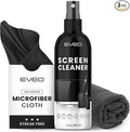 Screen Cleaner Spray and Wipe - TV screen cleaner spray and 2 Microfiber cloths, Computer Screen Cleaner, TV screen cleaner for Smart TV & Monitor, Laptop, MacBook, iPad and Electronic Devices - (2oz)