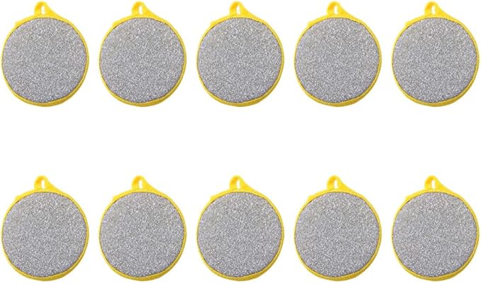 10 Pcs Durable Scrub Scouring Sponge Microfiber Scouring Scrubber Round Dish Washing Sponge Scrubber for Cleaning Dishes Pots, Random Color