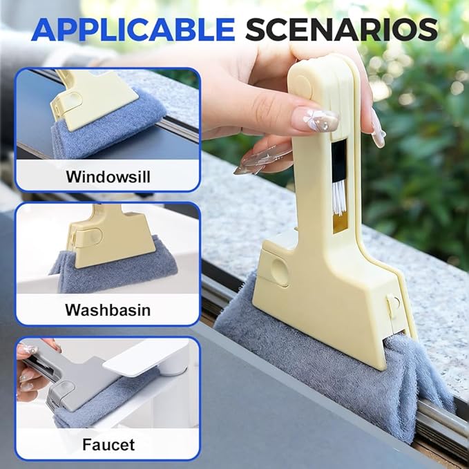 3 Pcs Magic Window Track Cleaners, 2026 Upgraded Handheld Window Groove Cleaning Brush, Window Track Cleaner Tools Set for Sliding Door and Window lides Gaps (3PCS-B)