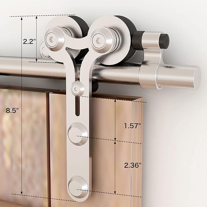 TSMST 11FT Sliding Barn Door Hardware Kit, Stainless Steel Heavy Duty Sturdy Barn Door Track for Double Wood Door, Slide Smoothly Quietly (Y Style)
