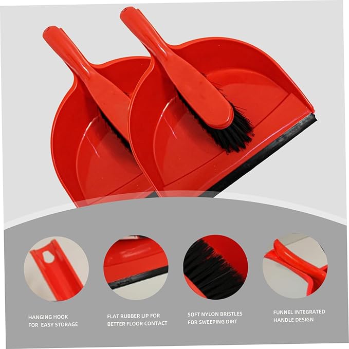 Dust Pan And Brush, Dustpan and Brush Sets, 2 Sets Plastic Mini Dustpan and, Easy Sweep for Kitchen, Office, Bathroom