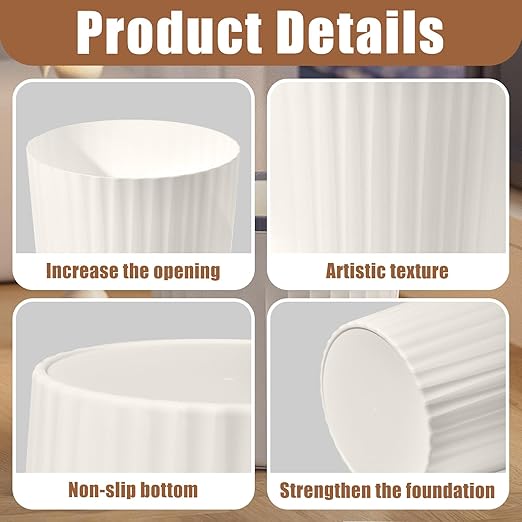 Trash Can - Small Waste basketbin - 2 Gallon- for Office,Home,Bathroom,Kitchen - Beige