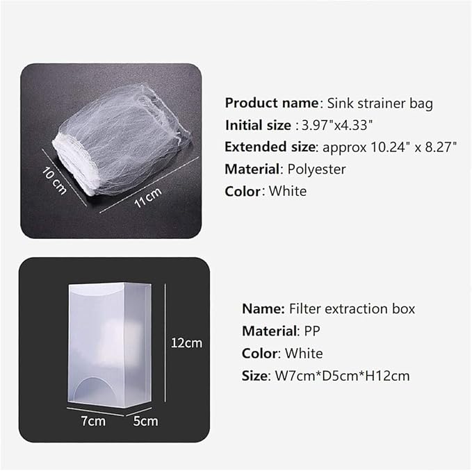Kitchen Sink Strainer Mesh Bag- 200 PCS Disposable Sink Net Strainer Filter Bags for Sink Drain for Collecting Kitchen Food Waste Leftover Garbage