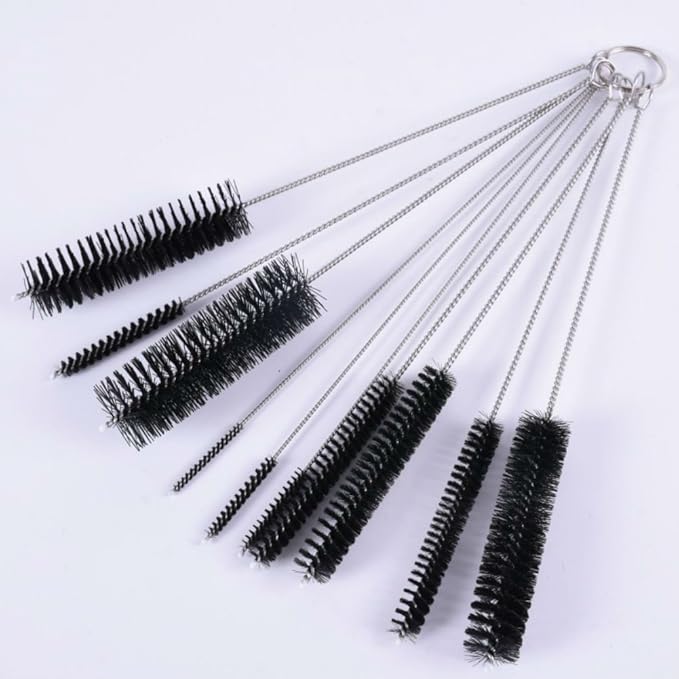 AKOAK 8.2 Inch Nylon Tube Brush Set Pipe Cleaning Brushes for Drinking Straws Glasses Keyboards Jewelry Cleaning,Set of 10