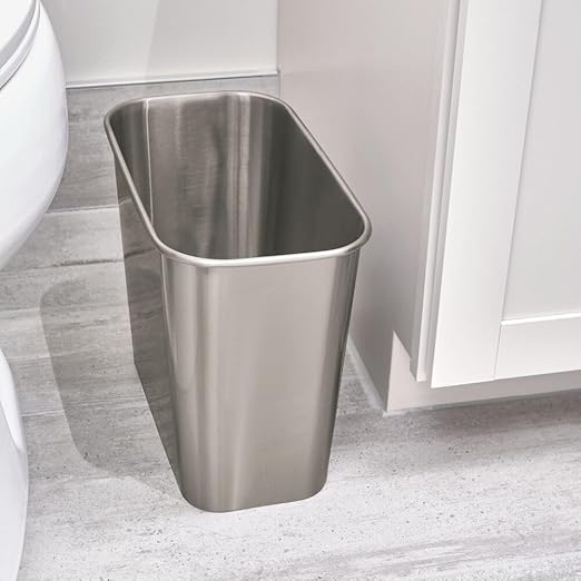 iDesign Stainless Steel Bathroom Trash Can –Mia Collection