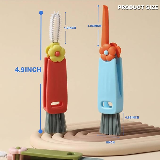 3 in 1 Cup Lid Gap Cleaning Brush Set Multifunctional Cup Lid Gap Cleaner Portable Bottle Cleaning Tools for Sippy Cup Tubes Teapot Spout Coffee Cup