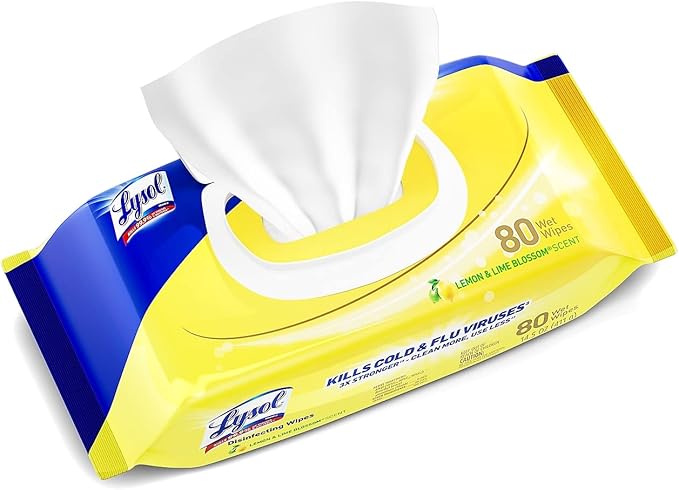 LYSOL Disinfecting Wipes - Lemon & Lime Blossom Flatpack 80 ct. (Pack of 1)
