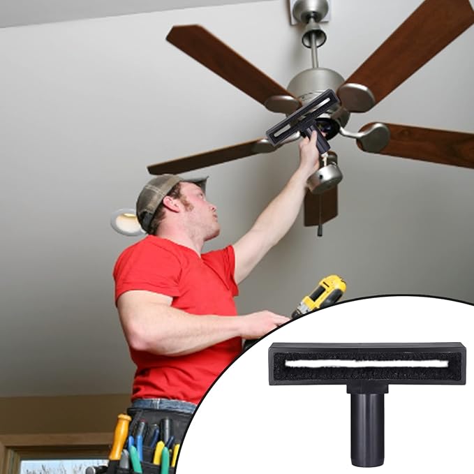 Ceiling Fan Blade Cleaner Ceiling Fan Vacuum Attachment Vacuum Duster Attachment Furniture Cleaning Brush Cleaning Tool (Black), Duster attachmen