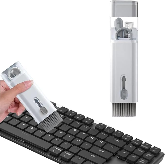 7 in 1 Electronic Cleaner Kit,Keyboard Cleaner Laptop Monitor Computer Keyboard Brush for Earphones Mobile Phones Tablets Laptop and Camera(Color:Grey)