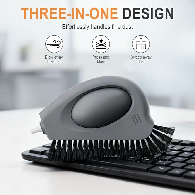 2 in 1 Groove Cleaning Brush, 2025 New Window Track Cleaning Tools, Multifunction Window Track Cleaner with Hard Bristle and Hidden Scraper, Crevice Brush for Sliding Door Track, Window Seal, Sill (1)