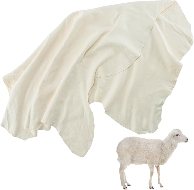 MAQIHAN Chamois Cloth for Car - Sheepskin Cleaning Cloth Car Drying Towel Real Sheepskin Leather Large Chamois Car Drying Rag Shammy Cloth for Car (5.7 sq ft)