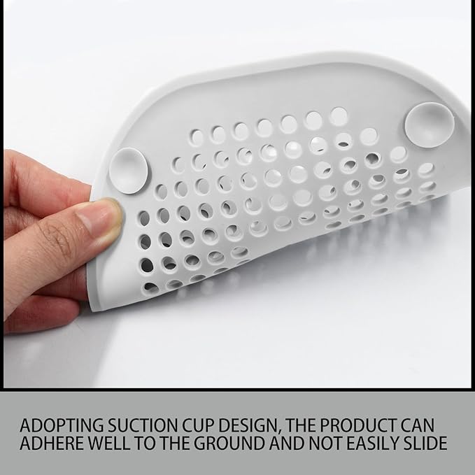 2 Pack 5.5 Inch / 140mm Drain Hair Catcher, Silicone Sink Drain Strainer Square Shower Drain Hair Catcher, Drain Protector Hair Catcher Hair Stopper for Bathroom Bathtub (White)