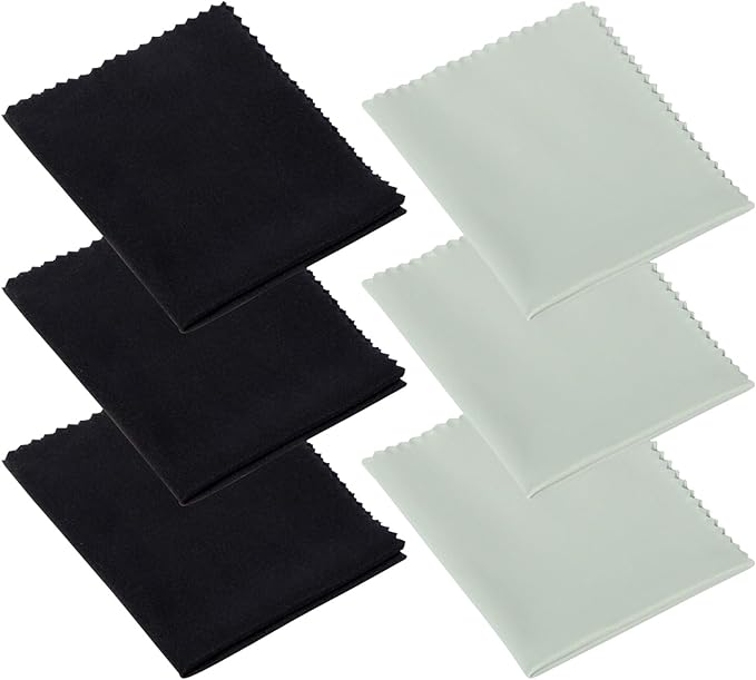 Premium Microfiber Cleaning Cloths for Eyeglasses, Screens, Camera Lenses, Ultra-Soft, Scratch-Free, Washable and Reusable, 6 Pack