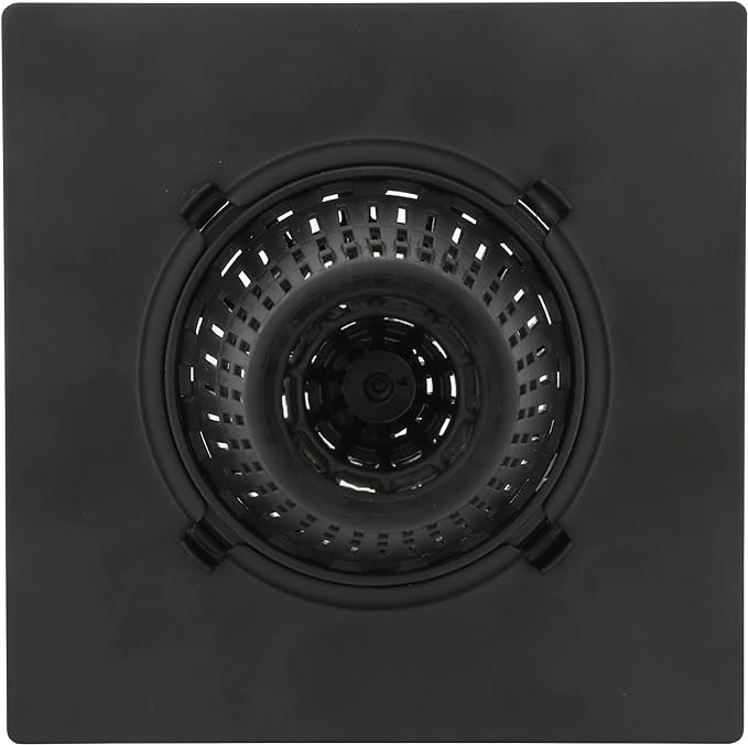 Danco 11087 Square Shower Hair Catcher with Replacement Baskets, Shower Drain Protector in Matte Black