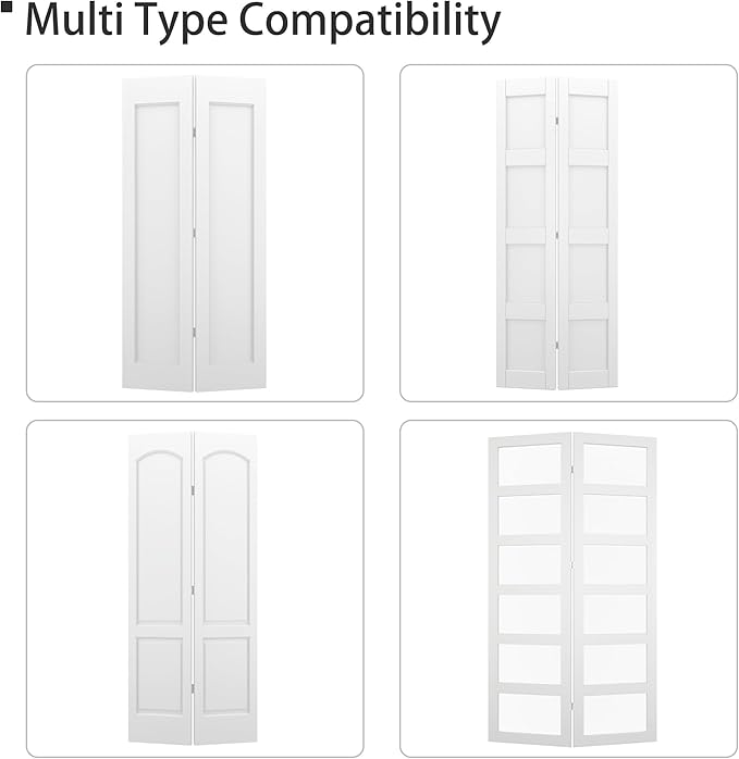 60'' Bi-Fold Sliding Barn Door Hardware Track Kit for Four 14'' Doors,Side Mount Installation,Heavy Duty Roller,Smoothly and Quietly - Brushed Nickel(Doors Not Included)