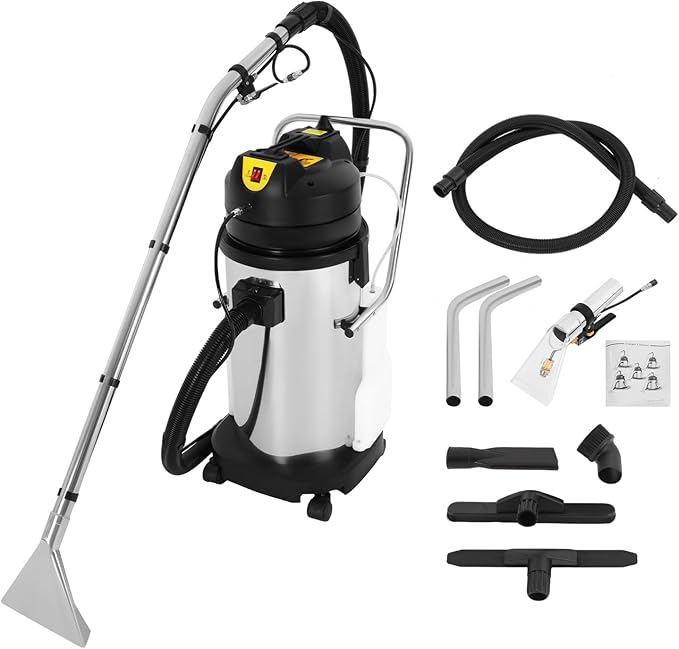 40L Commercial Carpet Cleaning Machine, 3 in 1 Carpet Spraying Floor Brush Cleaner Extractor Vacuum Washing Machine, 1000W Portable Sofa Curtains Cleaner (2 Packages)
