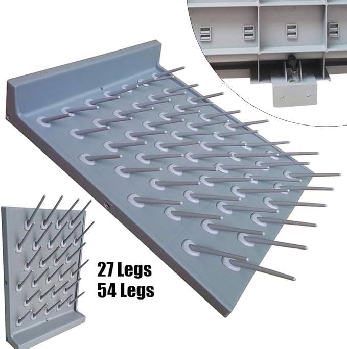2 Pcs Laboratory Drying Rack, 27 Pegs Lab Supply Pegboard Bench-top/Wall-Mount Laboratory Glassware Built-in Molded Drain Pan Lab Supply Pegboard Detachable Lab Rack for Tube Beaker Flask Dry