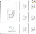 Hawsam 8PCS Clear Adhesive Sticky Wall Hooks,No Drilling Strong Waterproof Sticker Hanger for Kitchen, Shower and Bathroom 20kg/44lb. (Max Loading)
